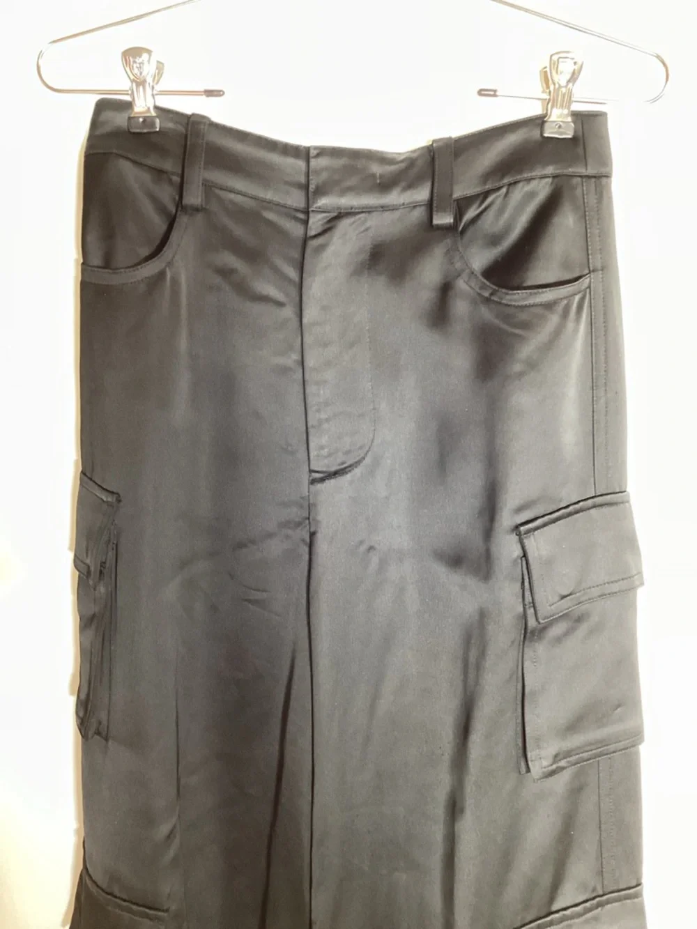 Favorite Daughter Satin Cargo Pants Black Size 2 - Picture 8 of 14